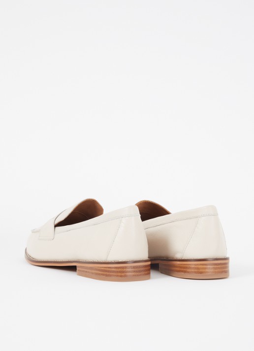 Dune London Wide Fit Ginelli loafer van leer - achterkant creme
