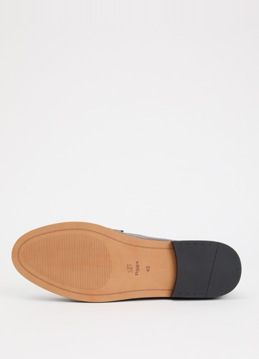 Dune London Wide Fit Ginelli loafer van leer - detail 4 bordeauxrood