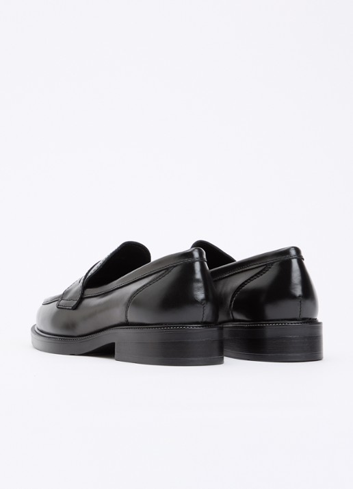 Dune London Wide Fit Giya loafer van leer - achterkant zwart