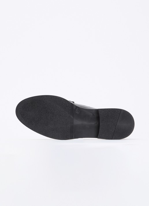 Dune London Wide Fit Giya loafer van leer - detail 4 zwart