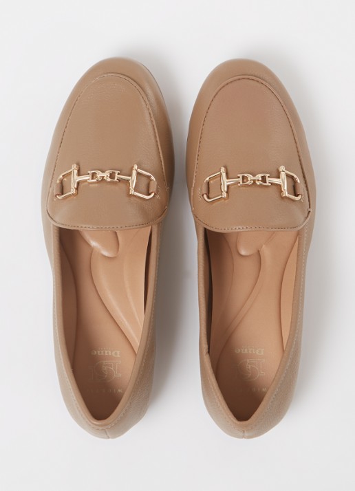 Dune London Wide Fit Glair loafer - detail 2 camel
