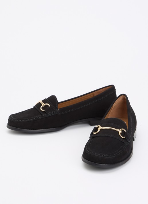 Dune London Wide Fit Glenny loafer - detail 2 zwart