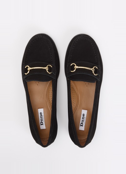 Dune London Wide Fit Glenny loafer - detail 3 zwart