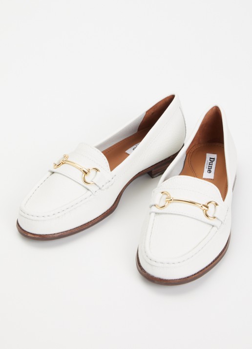 Dune London Wide Fit Glenny loafer - detail wit