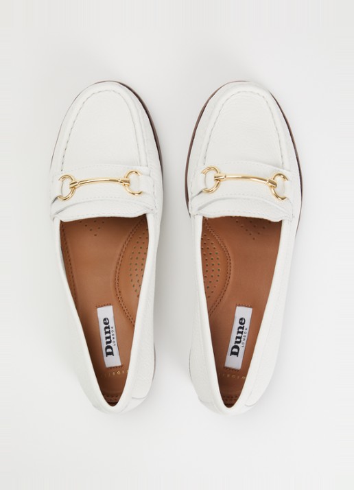 Dune London Wide Fit Glenny loafer - detail 2 wit