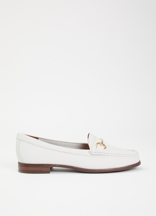 Dune London Wide Fit Glenny loafer - voorkant 4 wit