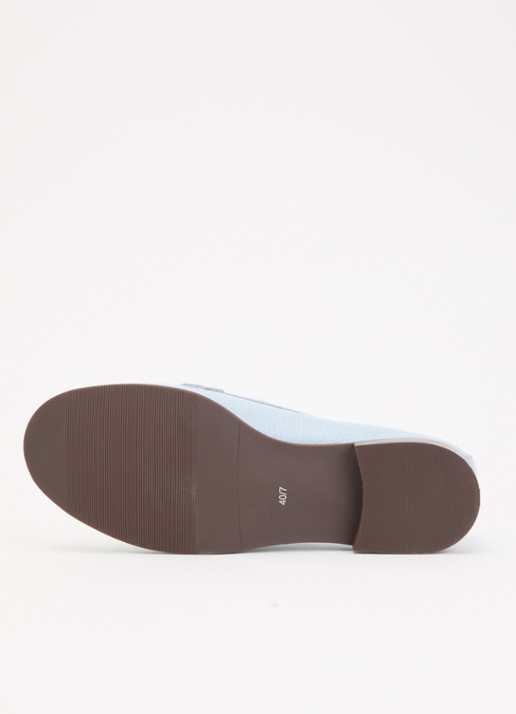 Dune London Wide Fit Glenny loafer - detail 3 lichtblauw