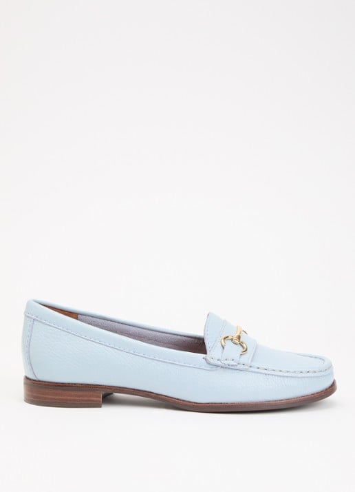 Dune London Wide Fit Glenny loafer - voorkant 5 lichtblauw