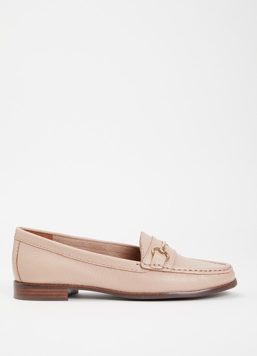 Dune London Wide Fit Glenny loafer - voorkant 5 roze