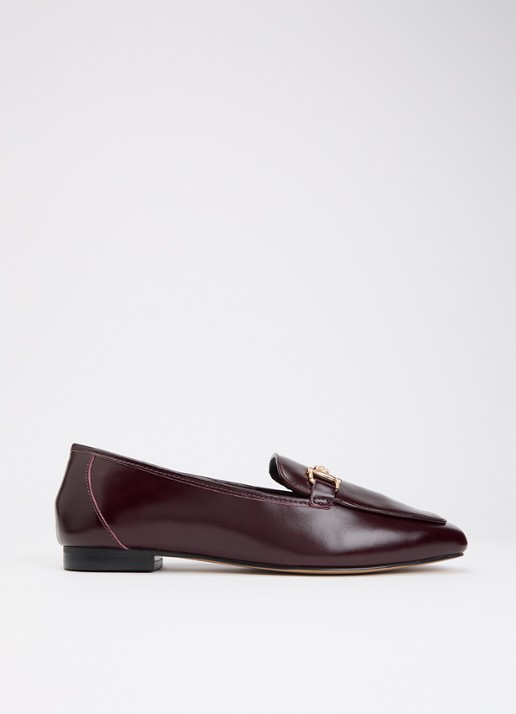Dune London Wide Fit Grained loafer van leer