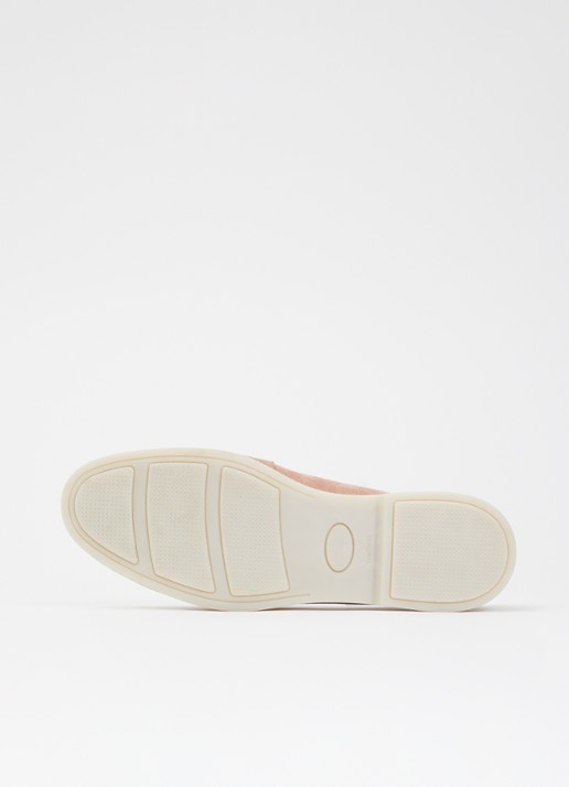 Dune London Wide Fit Grinning loafer van suède - detail 4 lichtroze