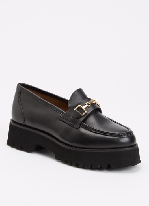 Dune London Wide Fit Groundbreaking loafer van leer