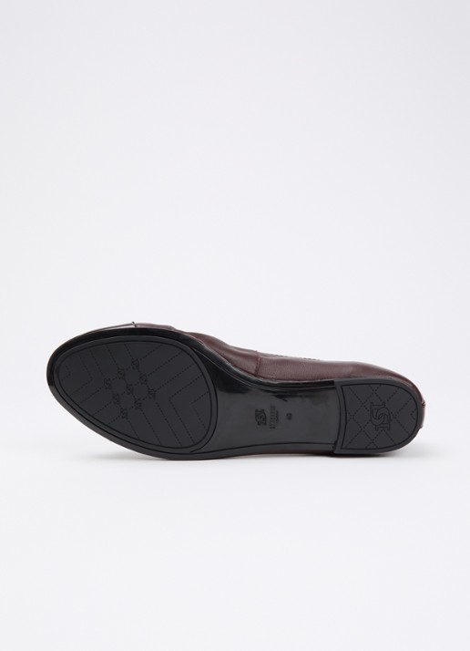 Dune London Wide Fit Hallo ballerina met strikdetail - detail 5 bordeauxrood