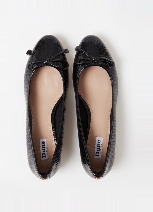 Dune London Wide Fit Hallo ballerina met strikdetail - detail 3 glans