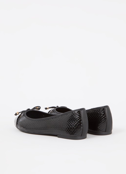 Dune London Wide Fit Hallo ballerina met strikdetail - achterkant 2 reptile