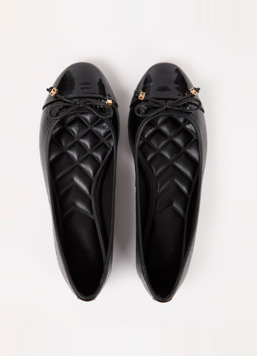 Dune London Wide Fit Hallo ballerina met strikdetail - detail 4 reptile