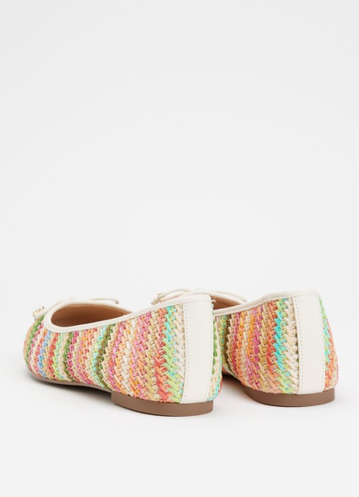 Dune London Wide Fit Hallo ballerina met strikdetail - achterkant 2 multicolor