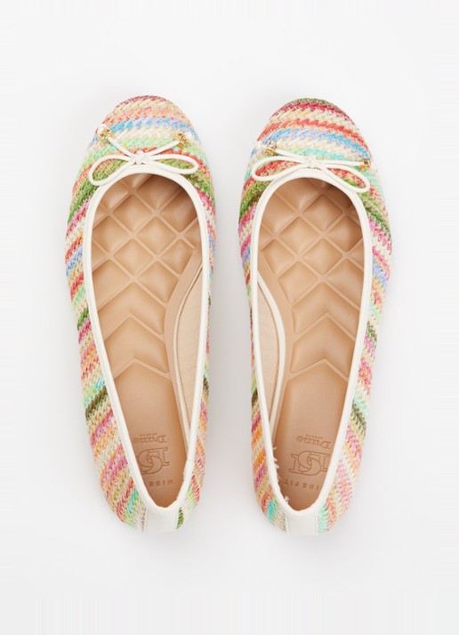 Dune London Wide Fit Hallo ballerina met strikdetail - detail 4 multicolor