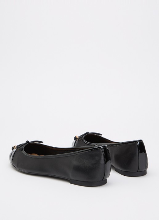 Dune London Wide Fit Hallo ballerina met strikdetail - achterkant diepzwart