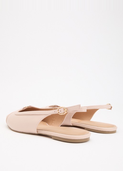 Dune London Wide Fit Hanna slingback van suède - achterkant 2 lichtroze