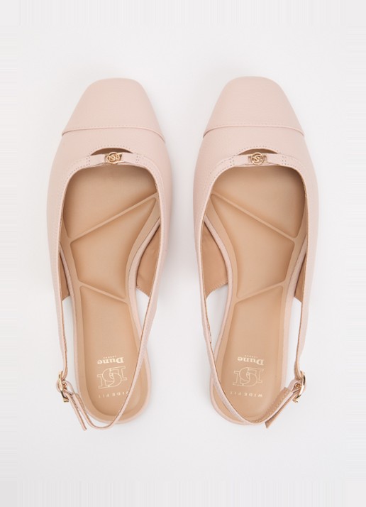 Dune London Wide Fit Hanna slingback van suède - detail 4 lichtroze
