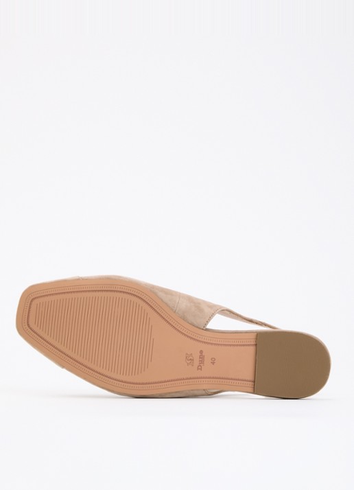 Dune London Wide Fit Hanna slingback van suède - detail 5 beige