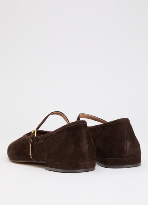 Dune London Wide Fit Hearthrob ballerina - achterkant 4 donkerbruin