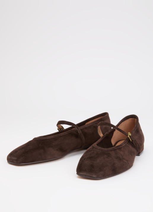 Dune London Wide Fit Hearthrob ballerina - detail donkerbruin