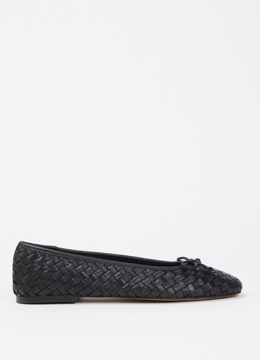 Dune London Wide Fit Heat ballerina van leer