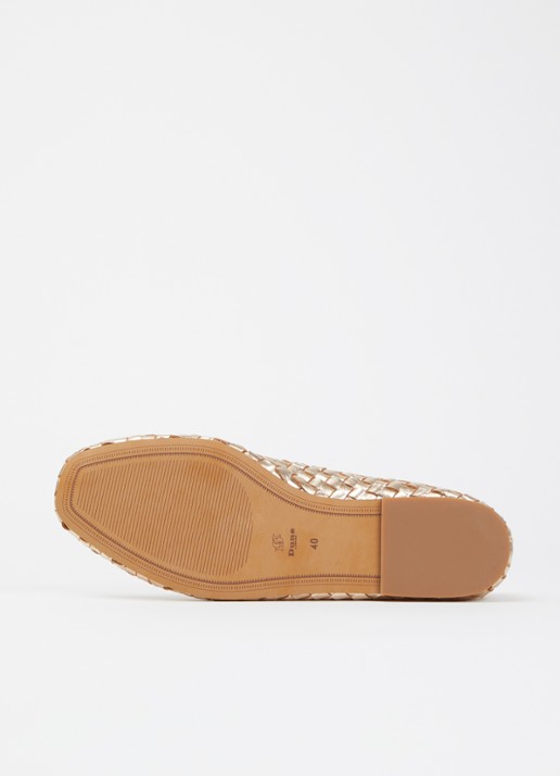 Dune London Wide Fit Heat ballerina van leer - detail 4 goud