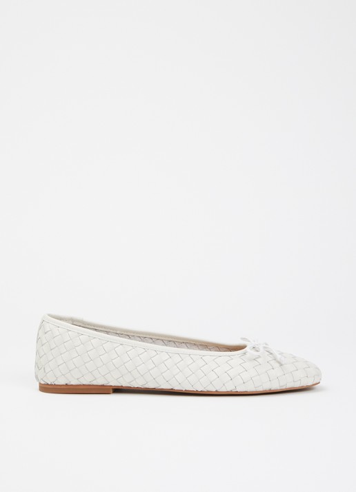 Dune London Wide Fit Heat ballerina van leer