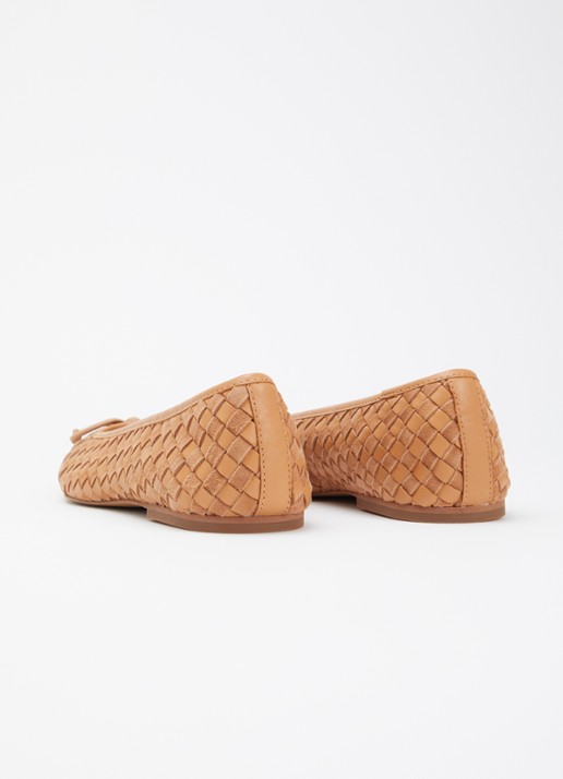 Dune London Wide Fit Heat ballerina van leer - achterkant 5 bruin