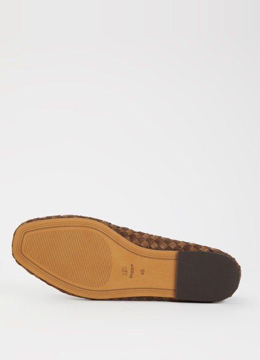 Dune London Wide Fit Heat ballerina van leer - detail 3 853brown-leather_mix