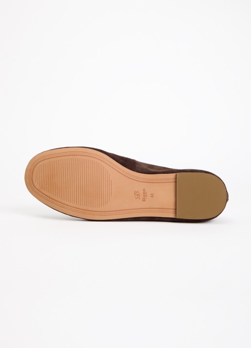 Dune London Wide Fit Helenne ballerina met gestrikt detail - detail 4 donkerbruin