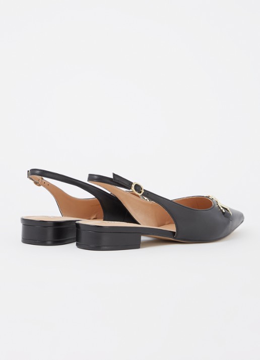 Dune London Wide Fit Hopeful slingback van leer - achterkant 5 zwart