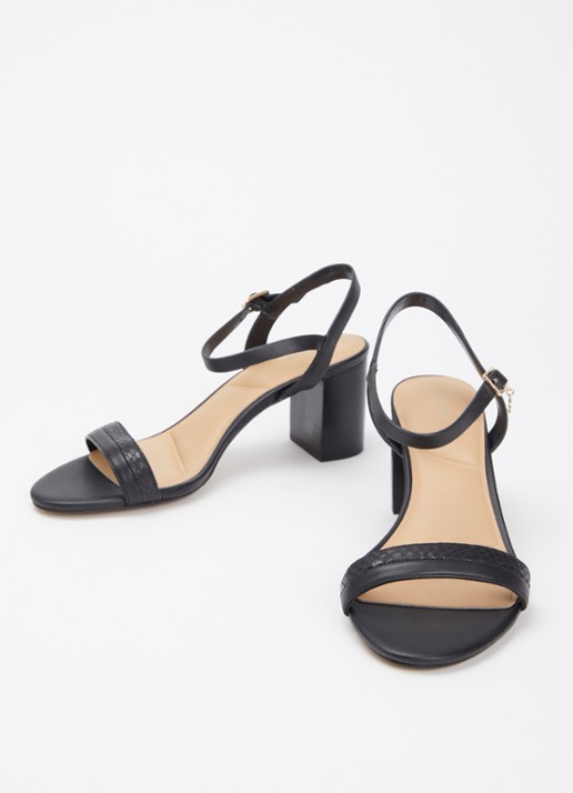 Dune London Wide Fit Jaycie sandalette van leer - detail 3 zwart