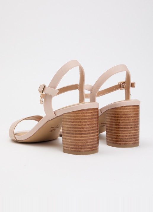 Dune London Wide Fit Jaycie sandalette van leer - achterkant 2 oudroze