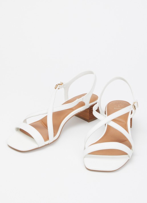 Dune London Wide Fit Jordin sandalette van leer - detail 3 wit