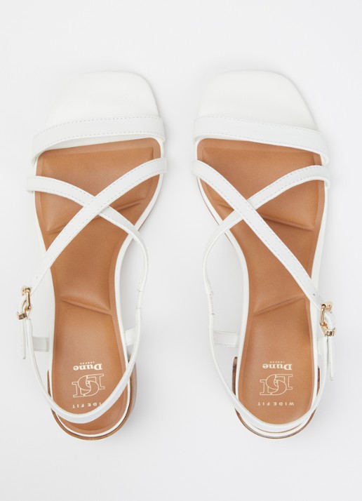 Dune London Wide Fit Jordin sandalette van leer - detail 4 wit