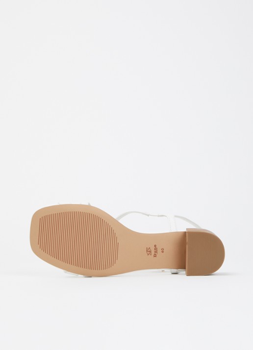 Dune London Wide Fit Jordin sandalette van leer - detail 5 wit