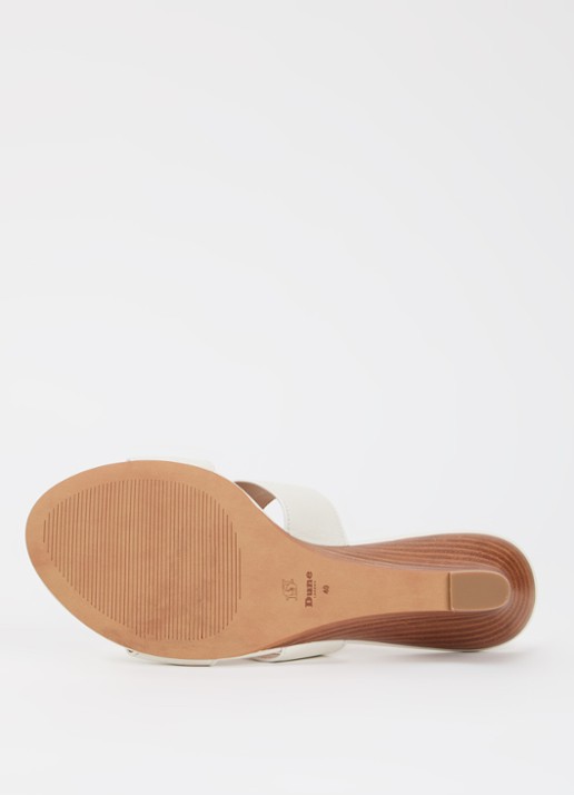 Dune London Wide Fit Kacie sleehak van leer - detail 4 wit