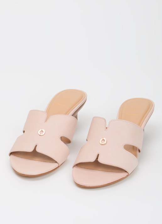 Dune London Wide Fit Kacie sleehak van leer - detail 3 lichtroze