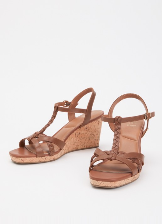 Dune London Wide Fit Karly sandalette van leer - detail 2 bruin
