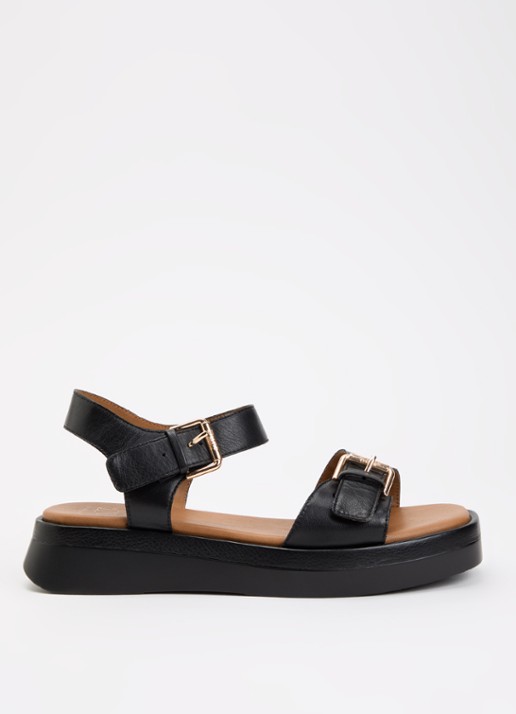 Dune London Wide Fit Licia sandaal van leer