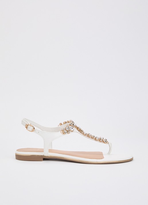 Dune London Wide Fit Life sandaal met strass