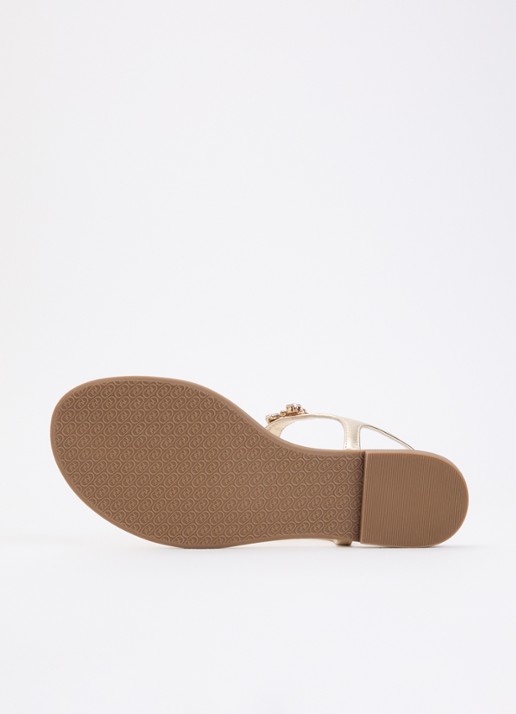 Dune London Wide Fit Life sandaal met strass - detail 5 goud