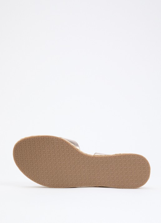Dune London Wide Fit Littleton sleehak van leer met metallic finish - detail 5 taupe