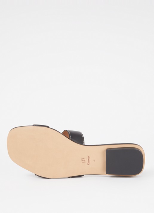Dune London Wide Fit Loupe sandaal van leer - detail 5 zwart