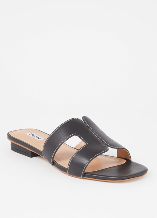 Dune London Wide Fit Loupe sandaal van leer
