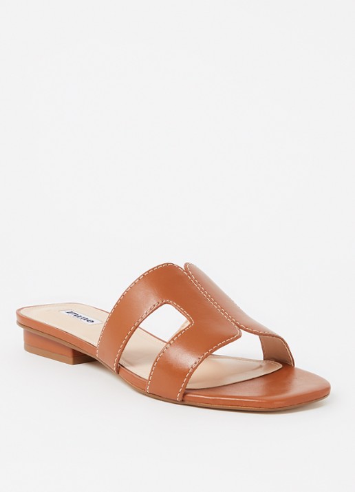Dune London Wide Fit Loupe sandaal van leer